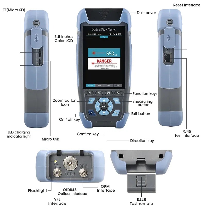 AUA-900A/D مقياس انعكاس المجال - مراجعة Optical Time Domain Reflectometer Otdr 1310 1550Nm وسعره