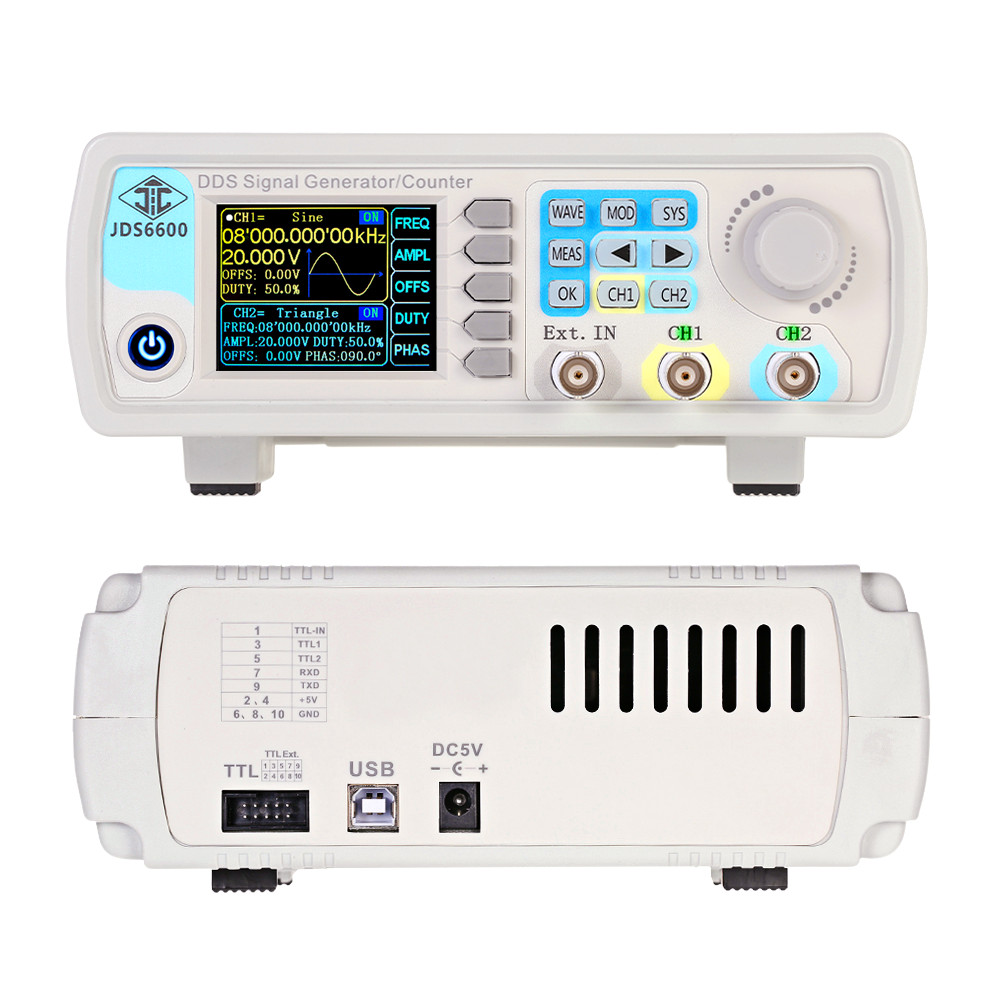 JDS6600 15/30/40/50/60 ميجا هر - مراجعة Dual Channel Arbitrary Waveform Function Generator 60Mhz وسعره