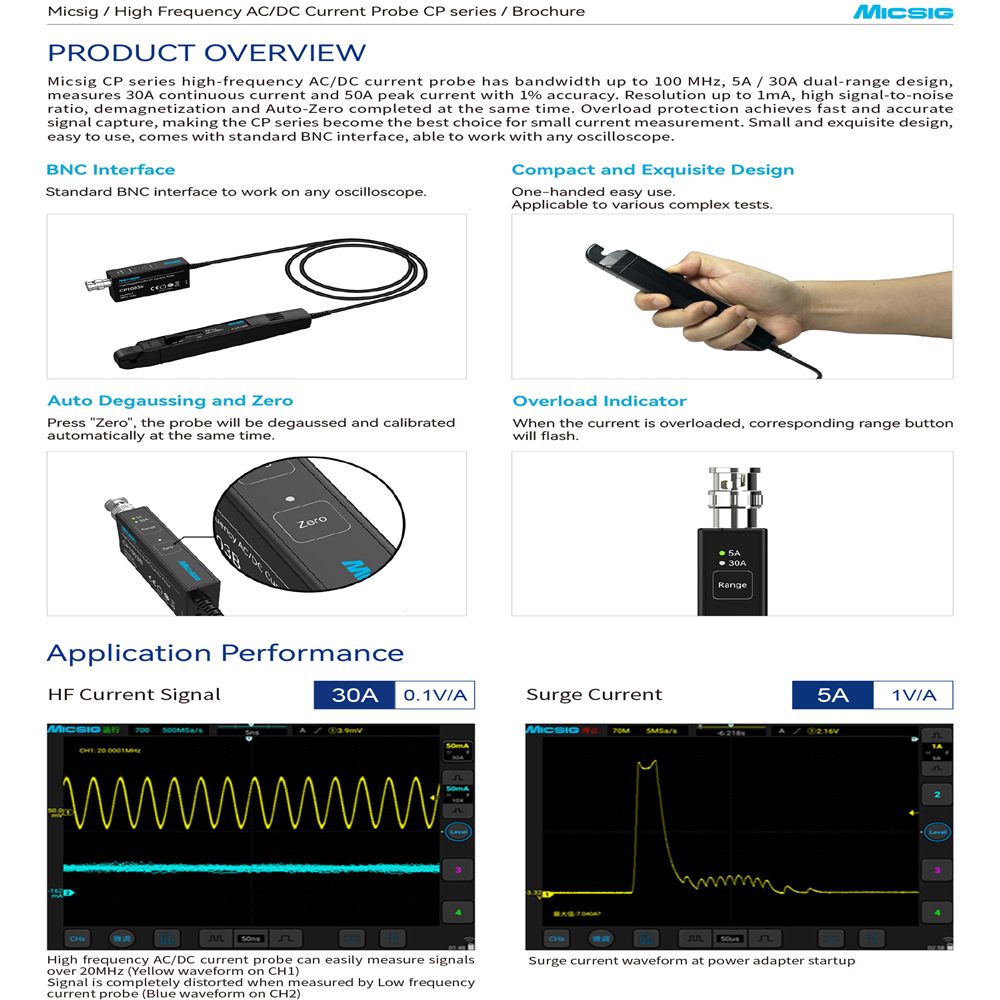 مسبار تيار عالي التردد Micsig  - مراجعة Current Probe Ac Dc 50Mhz Oscilloscope وسعره