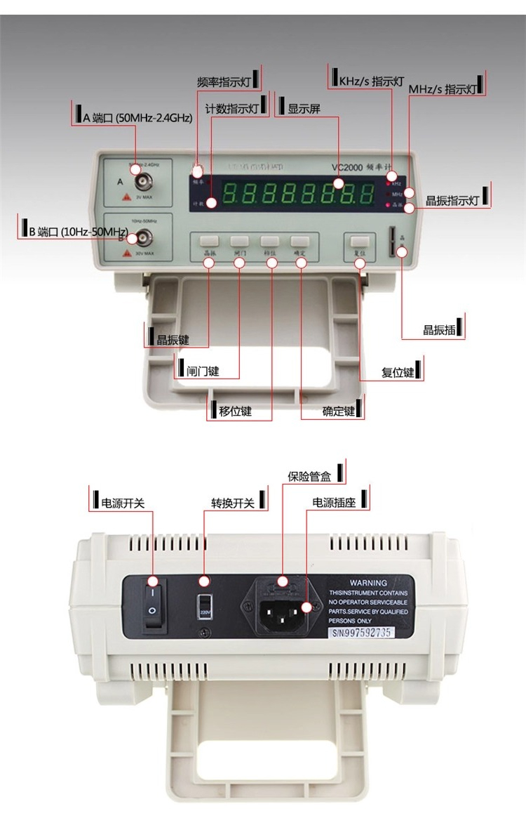 محلل هوائي احترافي VC3165 بترد - مراجعة Benchtop Frequency Counter Meter 2.4Ghz وسعره