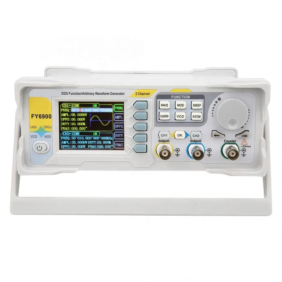 جهاز FY6900 الجديد ثنائي القنا - مراجعة Dual Channel Arbitrary Waveform Function Generator 60Mhz وسعره