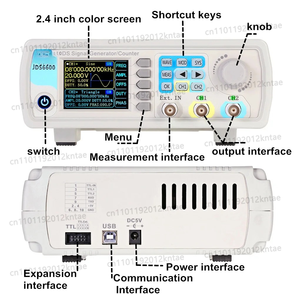 مولد إشارات وظيفية JDS6600 بتر - مراجعة Dual Channel Arbitrary Waveform Function Generator 60Mhz وسعره