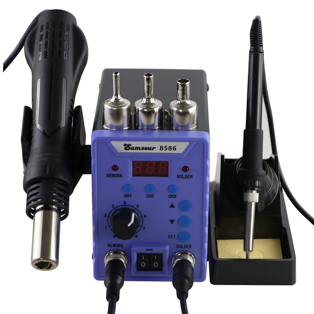 محطة لحام رقمية 2 في 1 من سومس - مراجعة Smd Rework Station Hot Air Soldering 2 In 1 وسعره