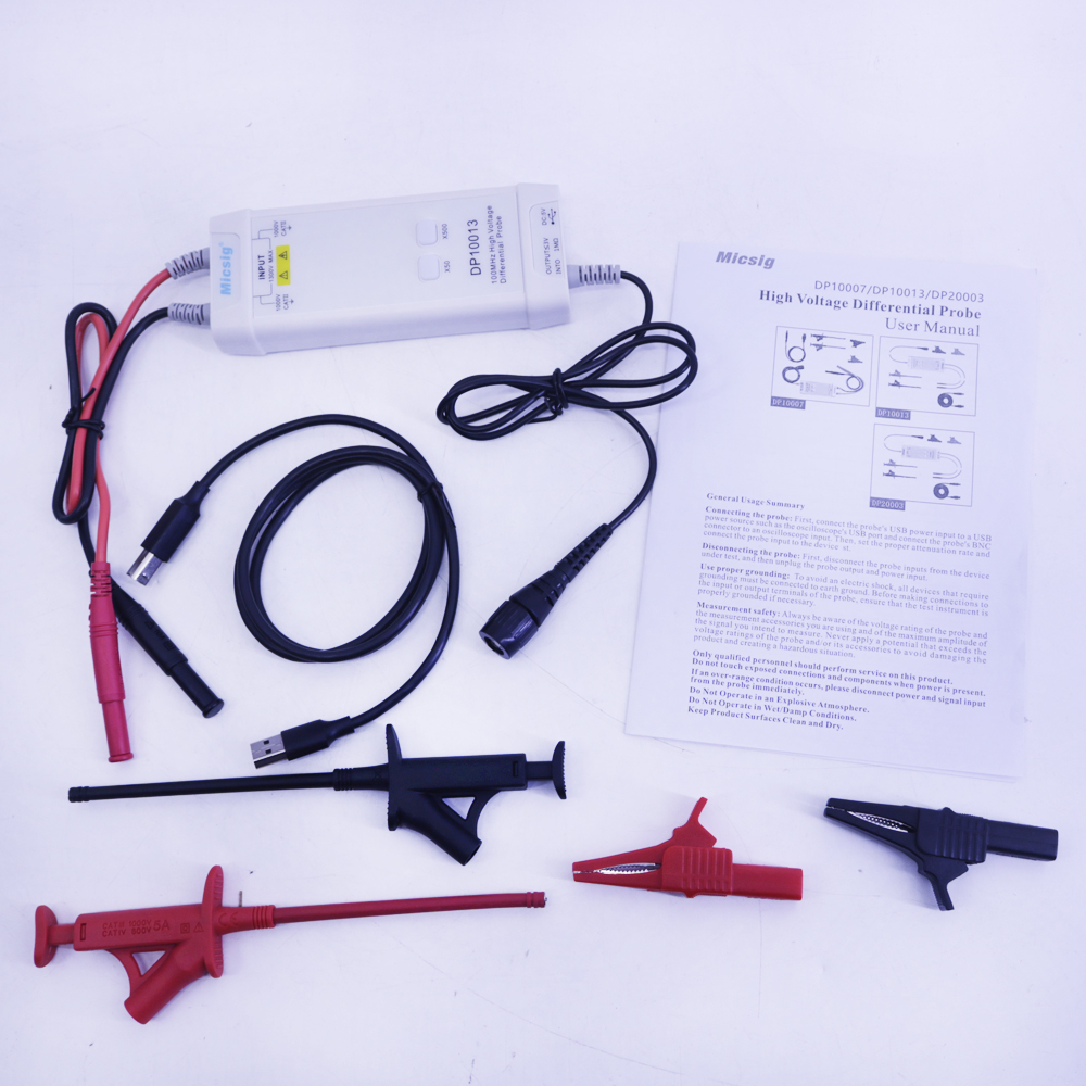 Micsig راسم الذبذبات DP10013 1 - مراجعة High Voltage Differential Probe 100Mhz 1300V وسعره