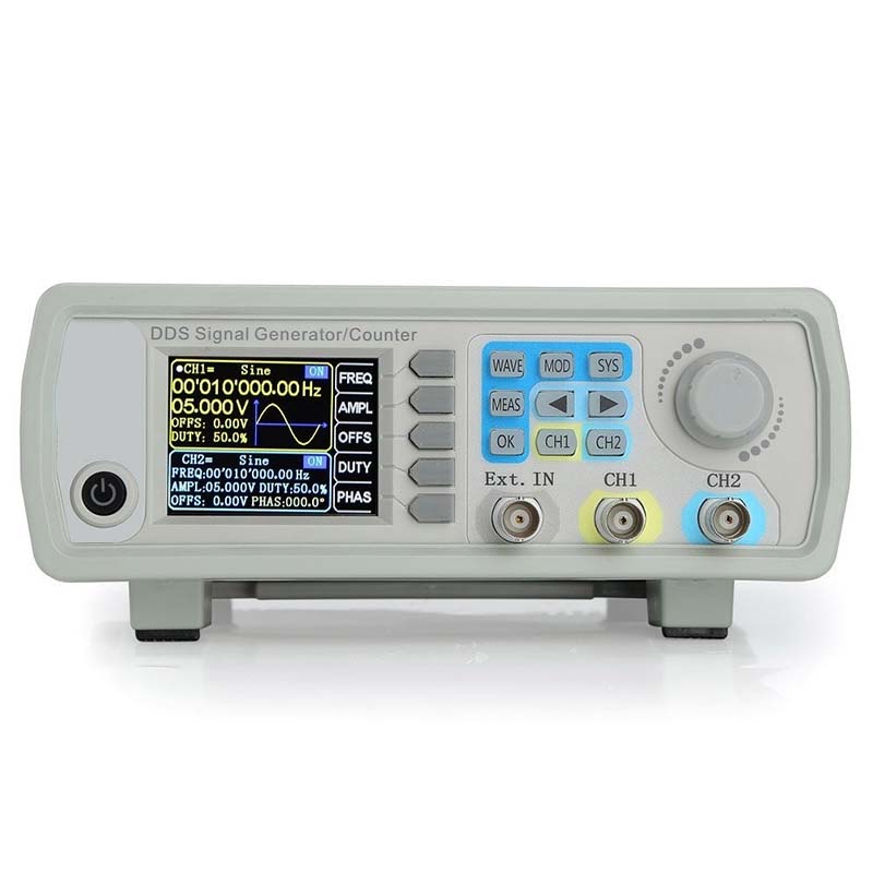 ثنائي القناة DDS إشارة مولد عد - مراجعة Dual Channel Arbitrary Waveform Function Generator 60Mhz وسعره