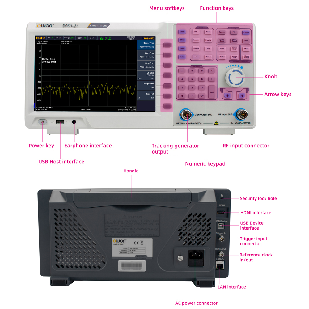 محلل طيف رقمي OWON XSA815TG بش - مراجعة Spectrum Analyzer Tracking Generator 1.5Ghz وسعره