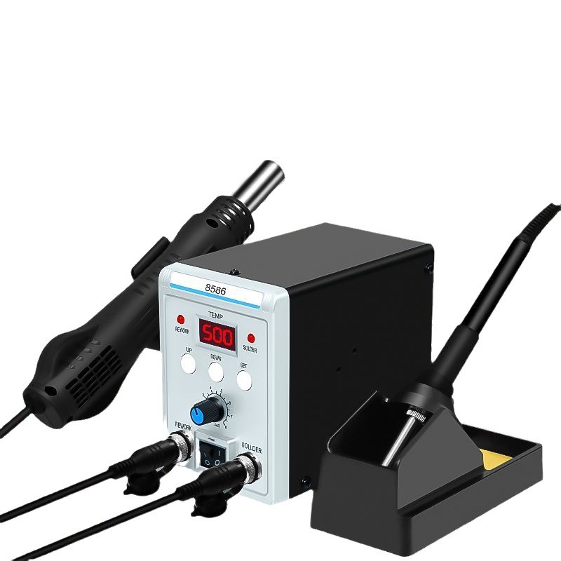 8586 محطة إعادة اللحام 2 في 1  - مراجعة Smd Rework Station Hot Air Soldering 2 In 1 وسعره
