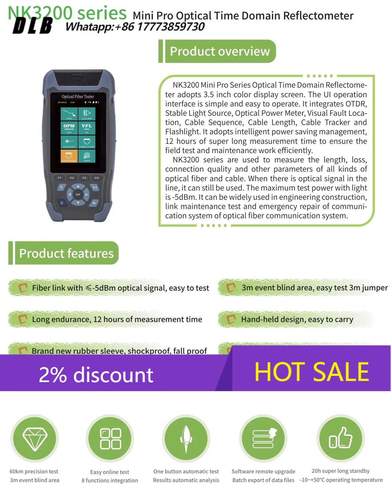 جهاز قياس انعكاس النطاق الزمني - مراجعة Optical Time Domain Reflectometer Otdr 1310 1550Nm وسعره