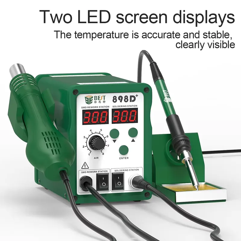محطة لحام رقمية BST-898d+ جديد - مراجعة Smd Rework Station Hot Air Soldering 2 In 1 وسعره